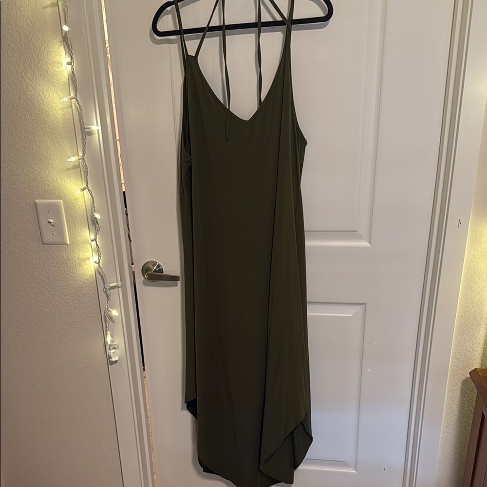 Elegant Olive Green Women's Dress